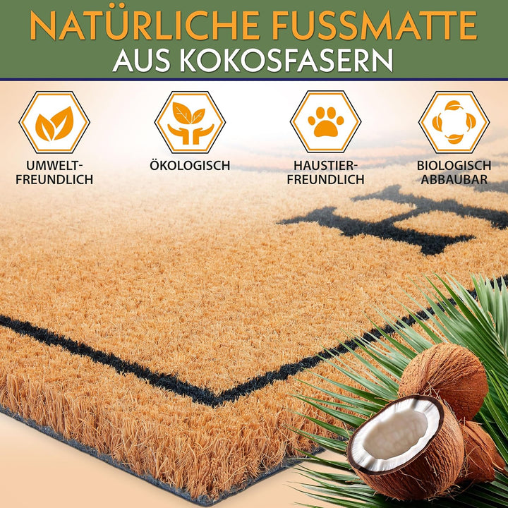 BRUBAKER Halloween Fussmatte für Aussen und Innen - Hello mit Grusel Kürbis - 45 x 75 cm Schmutzfang