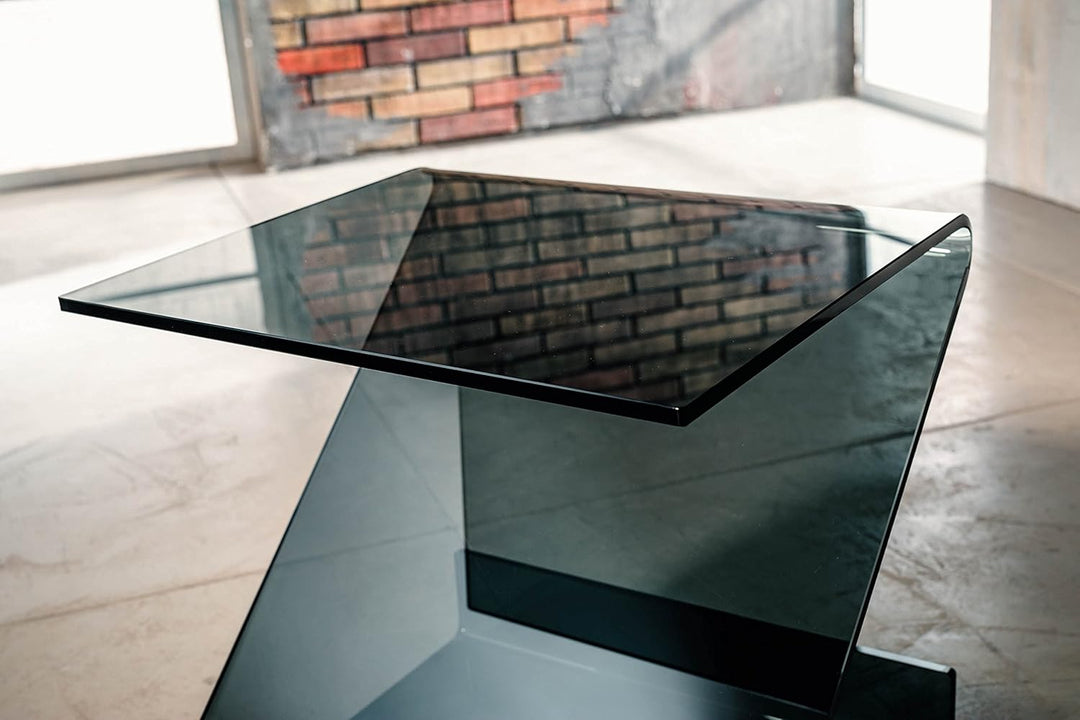 IMAGO FACTORY Roy | Couchtisch Servetto – Lampentisch aus Rauchglas, gewölbt, für Wohnzimmer, Coucht