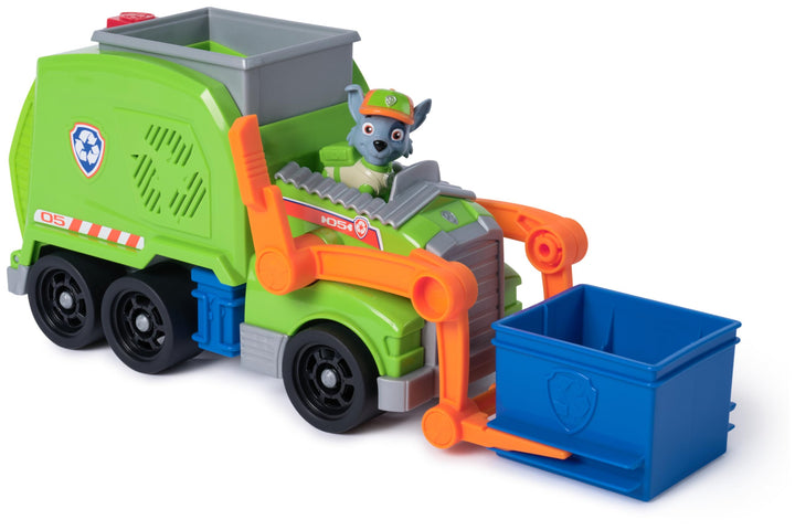 PAW Patrol, Extragrosser Recycling-Truck mit Rocky Spielfigur und Verwandlungsfunktion (Deluxe Fahrz