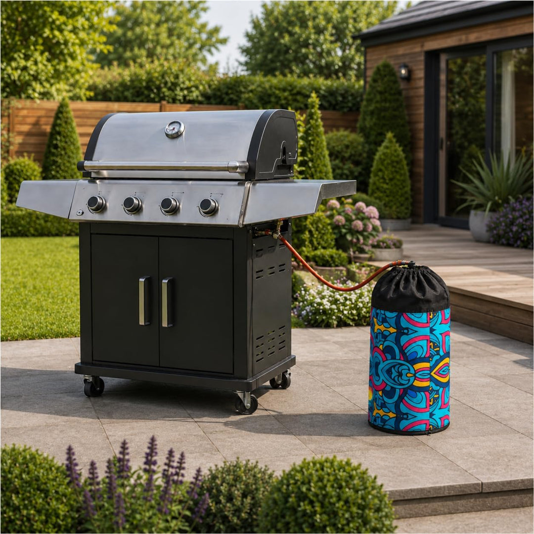 Gasflaschen Abdeckung 11 kg für Grill und Camping Gasflaschenhülle mit Kordelzug Reissverschluss sta