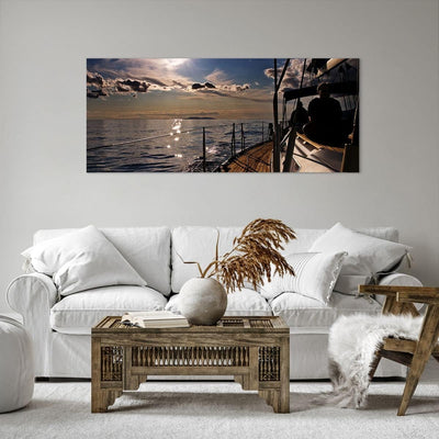 Wandbilder Dekoration Wohnzimmer Kroatien Yacht Segeln Segelboot Panorama Bilder auf Leinwand 120x50