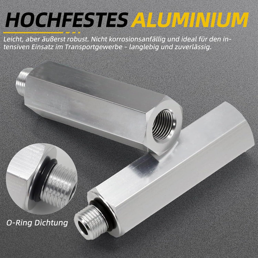 Handgriff Set M16x1,5 aus Aluminium, Verlängerung für Kupplungskopf, passend für Druckluftbremse LKW