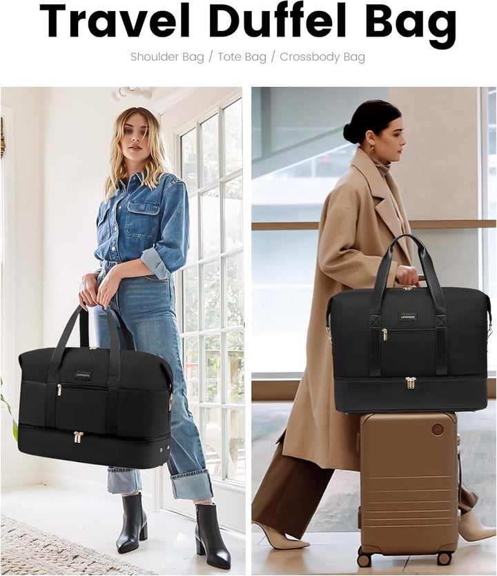 LOVEVOOK Reisetasche Damen Weekender Bag Gross, Handgepäck Tasche 45x36x20, Sporttasche Kliniktasche
