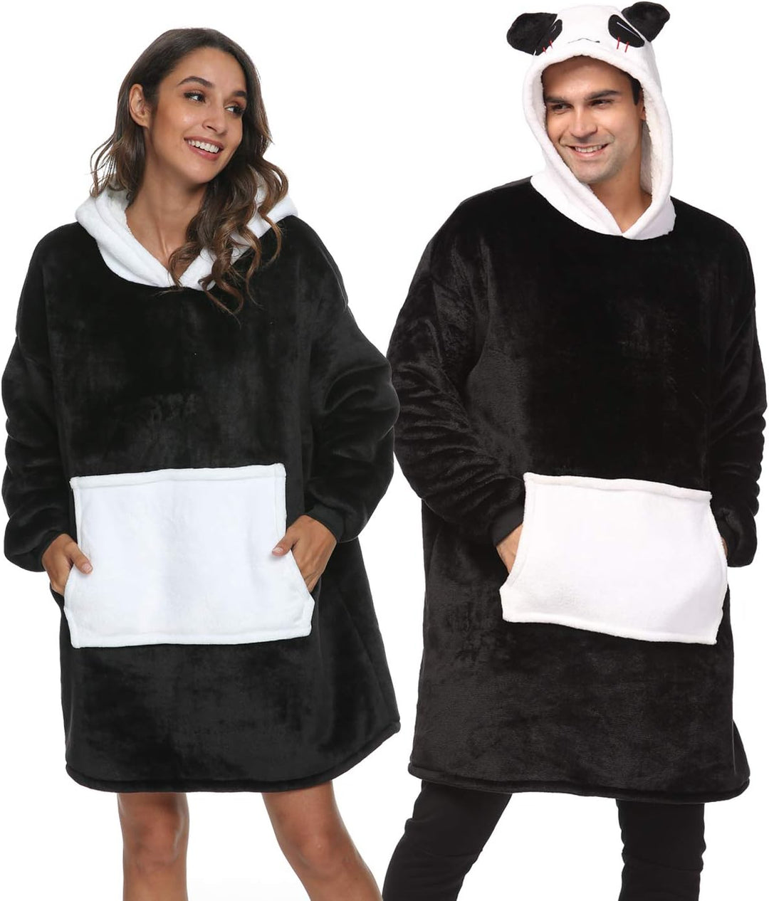 chuangminghangqi Übergrosses Hoodie Decken-Sweatshirt Warm Plüsch Taschen-Decke Kapuzenpullover für