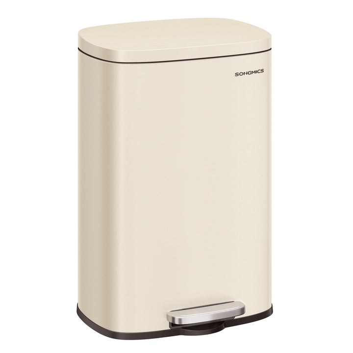SONGMICS Mülleimer Küche, 50 Liter, Abfalleimer, Treteimer, mit Deckel, Softclose, Fusspedal, Stahl,