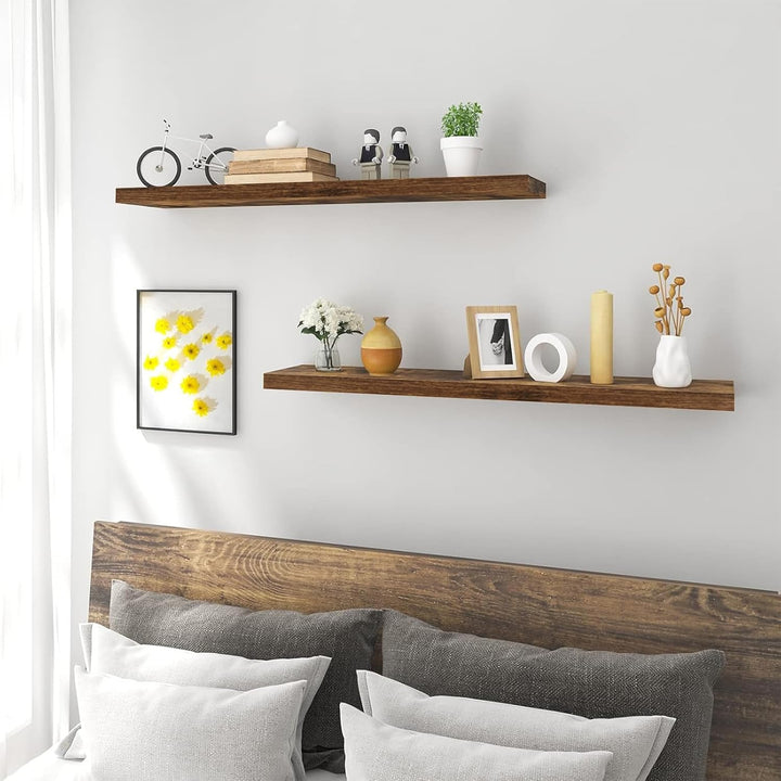 WOLTU 2X Wandregal Wandboard Bücherregal Regale für Deko Wandablagen aus MDF Holz, 2er Set Hängerega