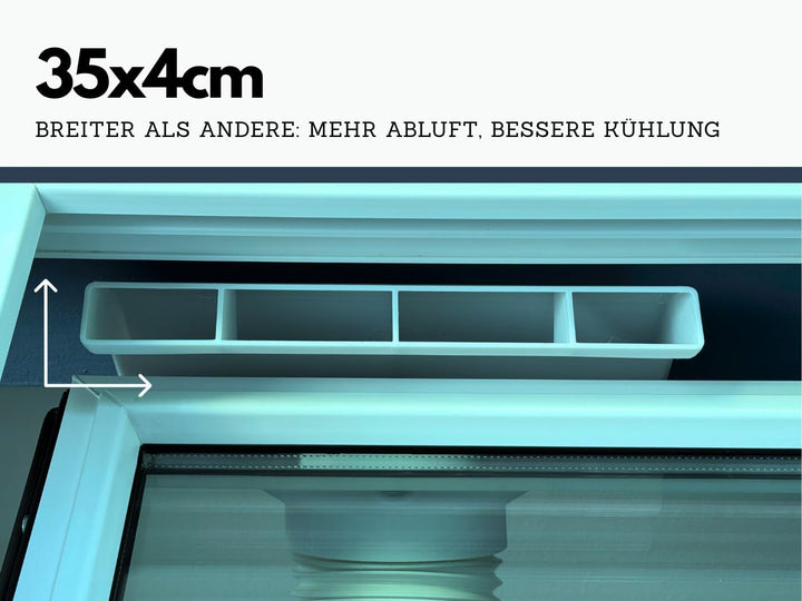 Extra Breiter Fensteradapter 35 cm für mobile Klimaanlagen – Kippfenster Abluftadapter mit 150 mm Sc