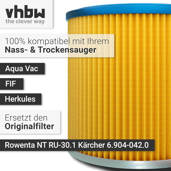 vhbw 1x Faltenfilter kompatibel mit Metabo AS 8000 Staubsauger