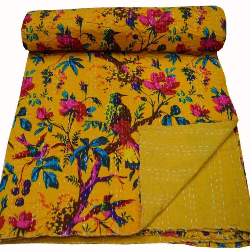 Schöne indische handgemachte Kantha Quilt Baumwolle Tagesdecke werfen Kantha Quilt, Bettwäsche werfe
