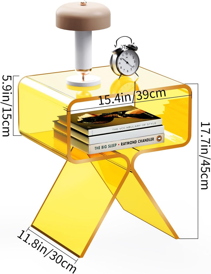 solaround Acryl Nachttisch Beistelltisch, Gelb, Gelb