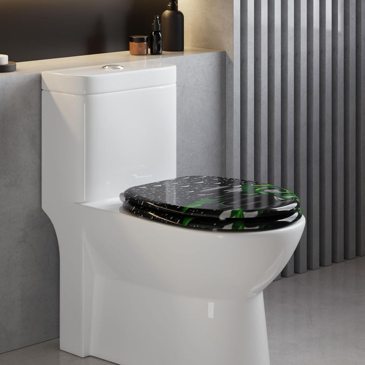 WOLTU #2 Premium WC-Sitz Toilettensitz mit Absenkautomatik, MDF Holzkern, Softclose Scharnier, Antib