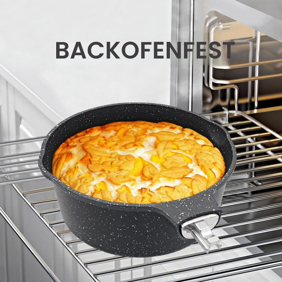 AIKENBBKK Stielkasserolle mit Deckel, antihaftbeschichtet, 2,3 l, kleine Sossentopf zum Kochen, Milc