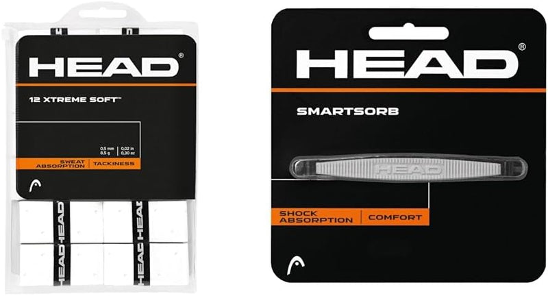 HEAD 12 Xtremesoft Griffband Weiss Einheitsgrösse Bundle mit Smartsorb, Weiss Einheitsgrösse Bundle