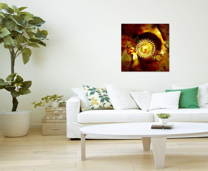Paul Sinus Art Dramatische Schönheit - Abstrakt351_60x60cm Bild auf Leinwand Abstraktes Motiv Kugel