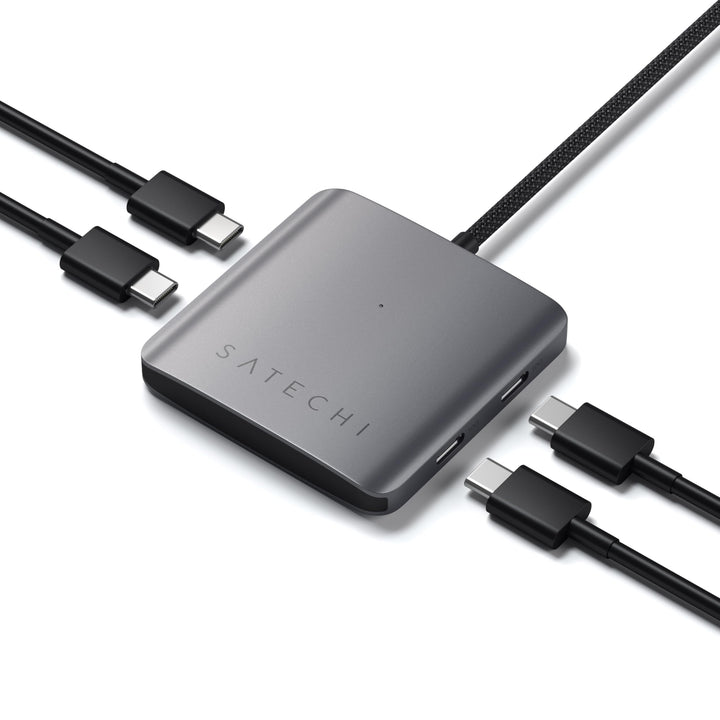 SATECHI USB-C Hub 4-in-1 Multiport Adapter, 100W PD Ladefunktion, USB 3.2 10-Gbit/s-Datenanschlüsse,