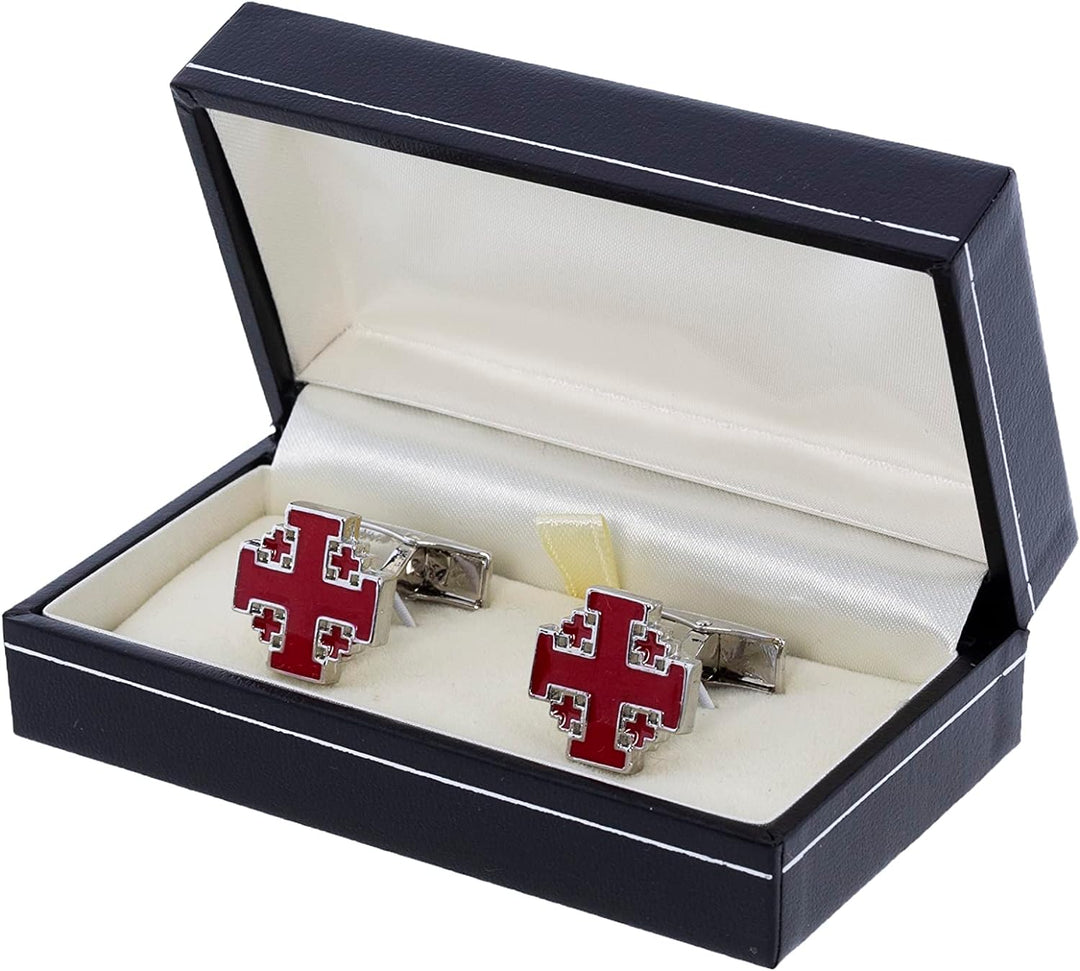 Cencibel Smart Casual Jerusalen Kreuz Manschettenknöpfe, silber, One size