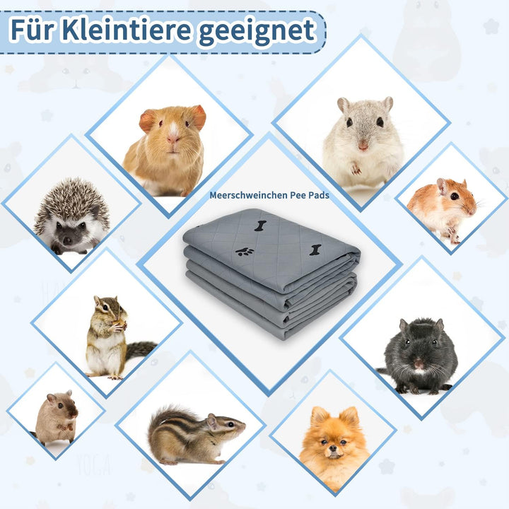 PICK FOR LIFE Saugfähige PIPI-Pads für Meerschweinchen, 2 Stück 90x120cm Waschbare PIPI-Pads für Kan