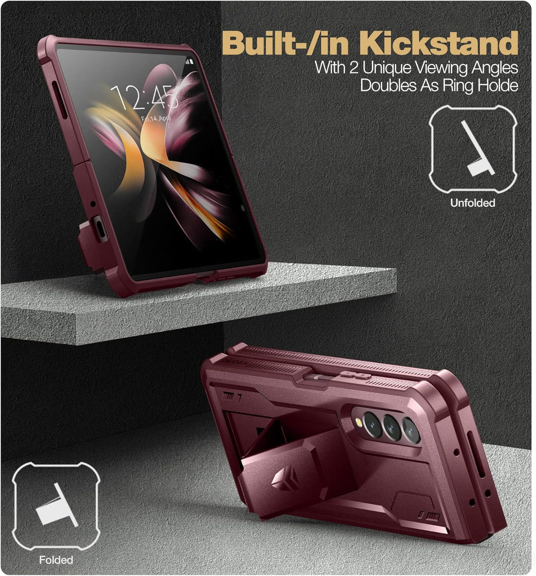 Dexnor für Samsung Galaxy Z Fold 4 5G Hülle, Full-Body Dual Layer Rugged Fall mit eingebautem Displa