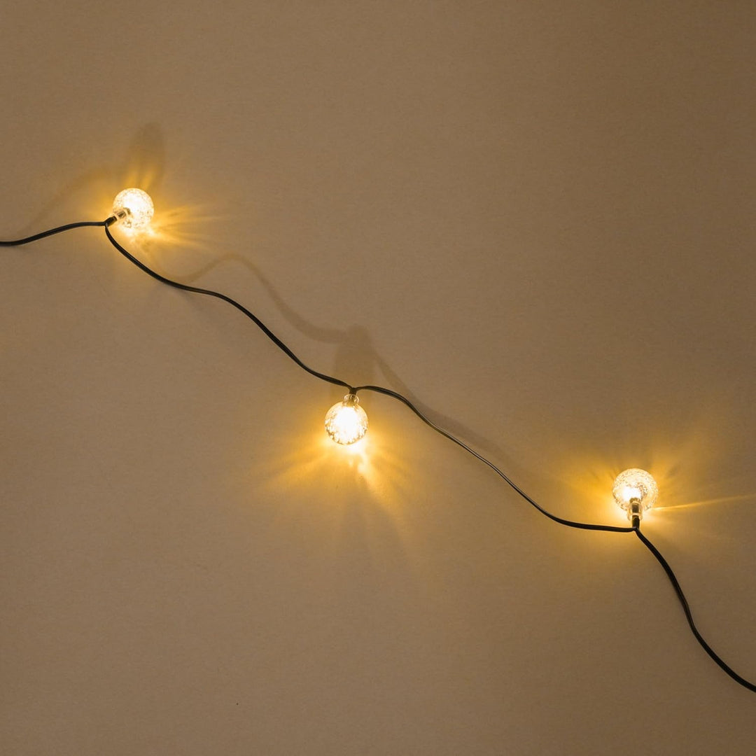 Esotec Solar Lichterkette Bubble Balls, 6m, 30 LEDs, warmweiss, Zuleitung 2m, Akku, Solarmodul, Erds