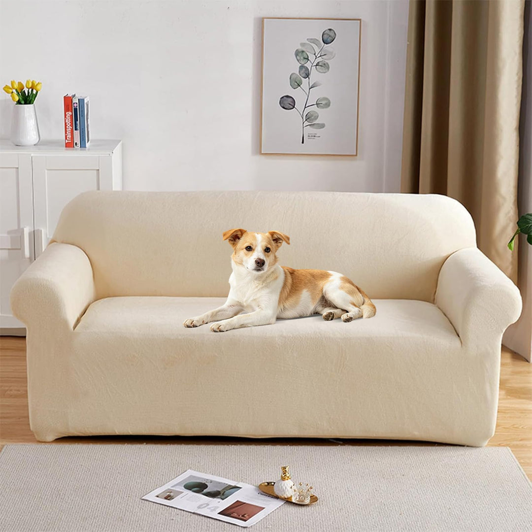PETCUTE Sesselbezüge Elastische Sesselbezüge Dicke Sofabezüge Sofabezüge Beige 1 Sitzer Beige, 1 Sit
