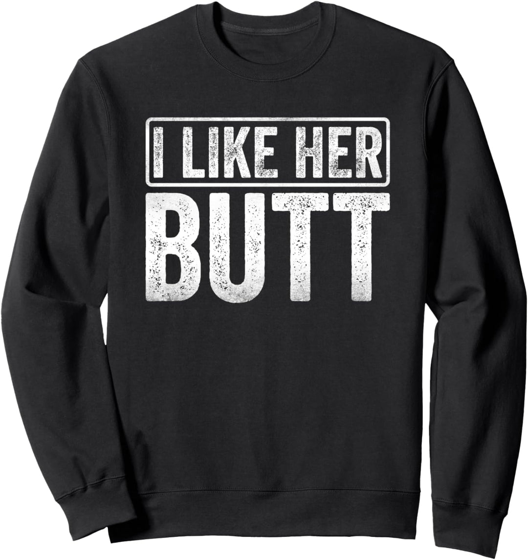 I Like His Beard Funny Matching Couple Boyfriend Girlfriend Sweatshirt