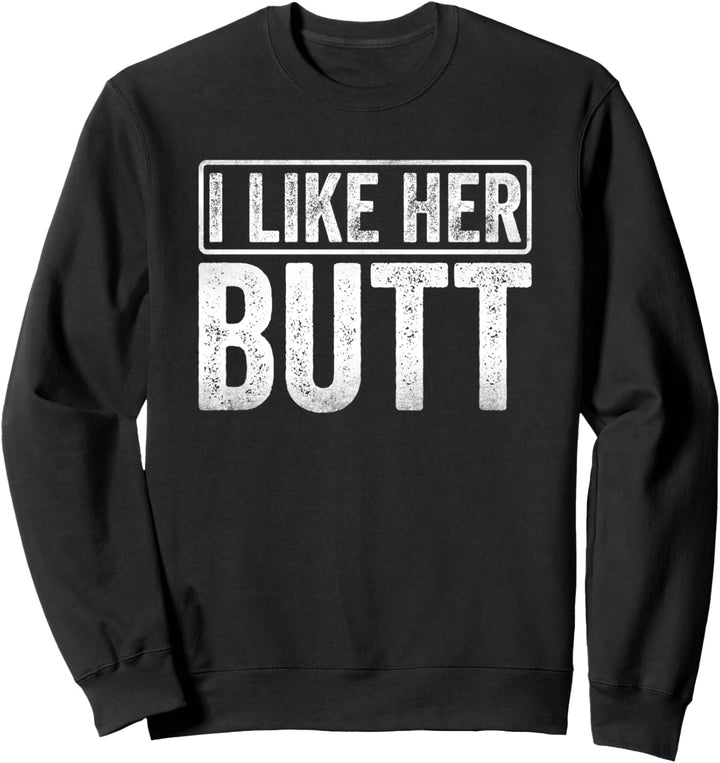 I Like His Beard Funny Matching Couple Boyfriend Girlfriend Sweatshirt
