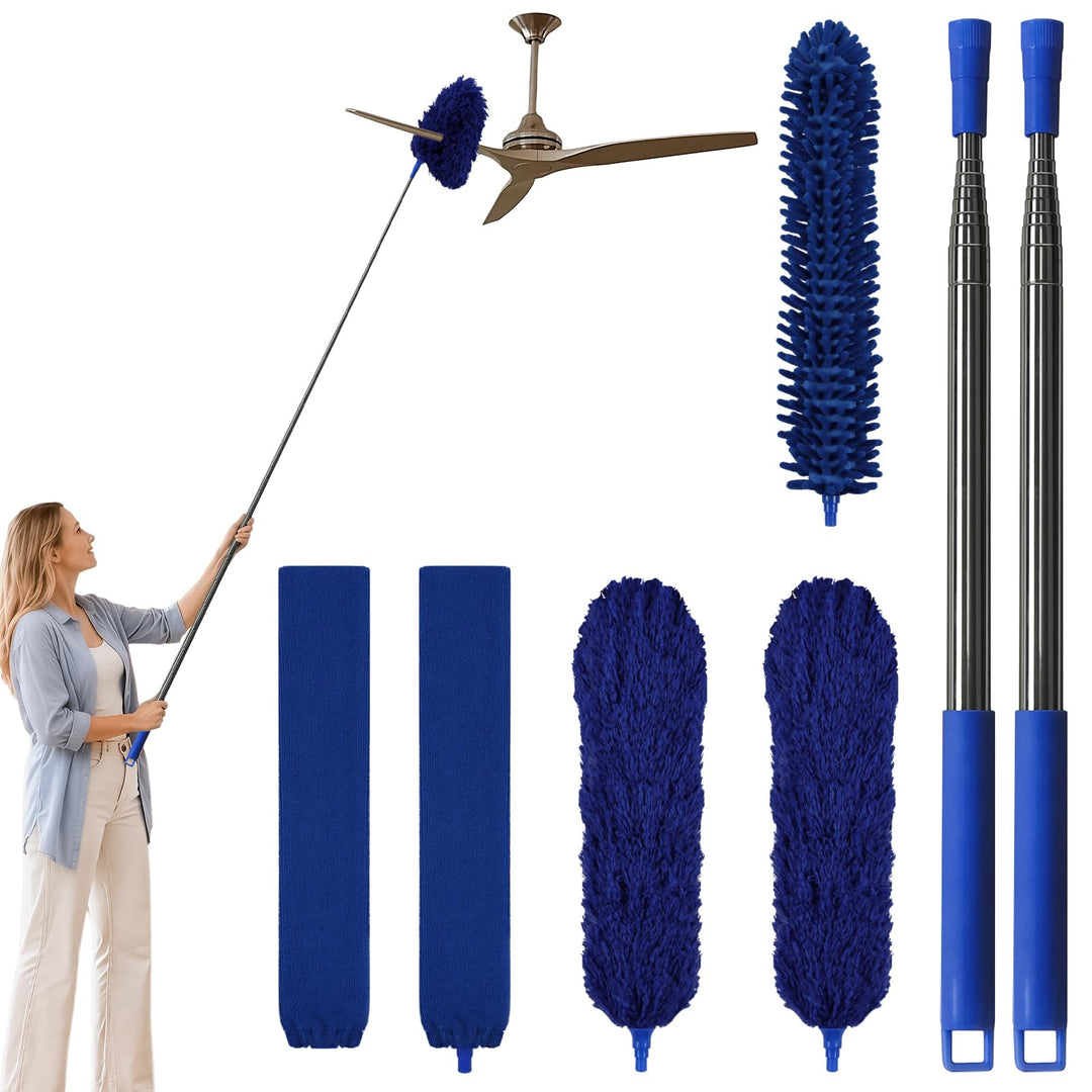 marysgift Staubwedel Teleskop Waschbar Mikrofaser Duster Lang Ausziehbar Bis 250cm,7 Stück Staubwede