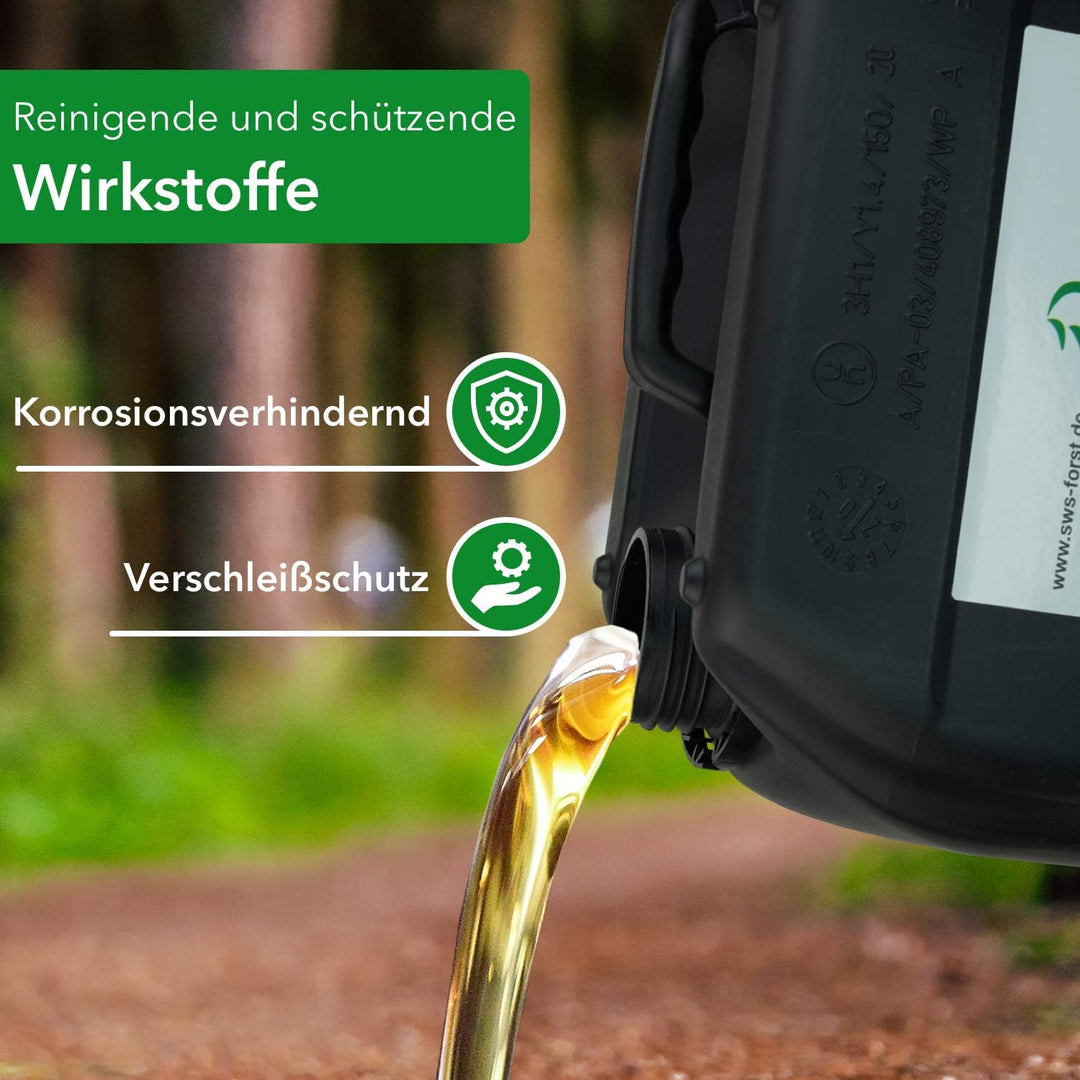 SUPER-OIL Kettenöl Sägekettenöl mit Haftzusatz für Kettensägen Führungsschienen (5 Liter)