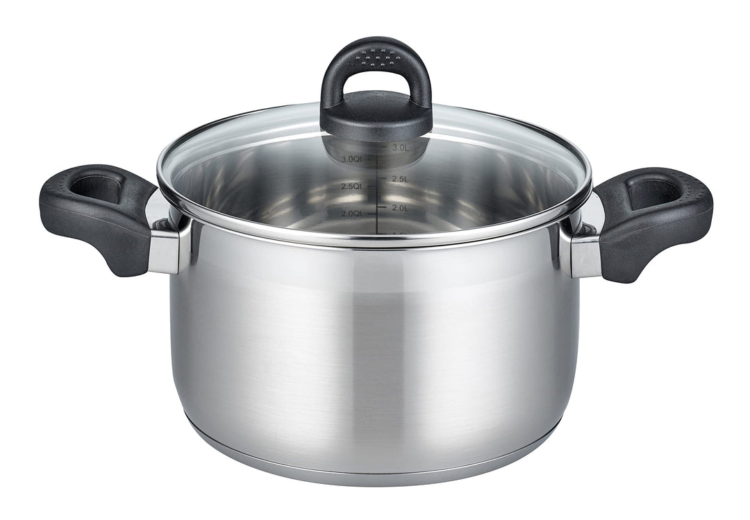 ELO 12221 Fleischtopf m.GD 20 cm Serie Turmalin, Induktion, Edelstahl satiniert, rutschfeste Kunstst
