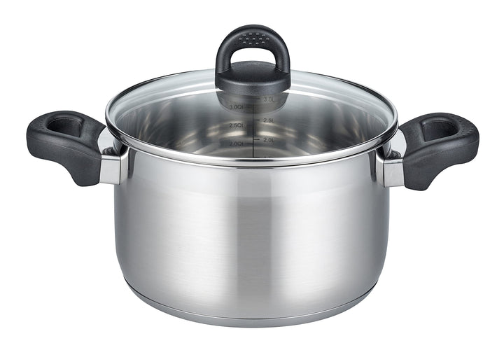 ELO 12221 Fleischtopf m.GD 20 cm Serie Turmalin, Induktion, Edelstahl satiniert, rutschfeste Kunstst