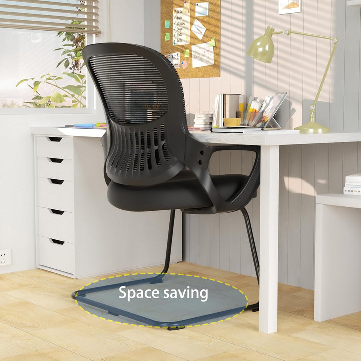 DUMOS Büro-Schreibtischstuhl mit Schlittenboden, ergonomischer Chefsessel aus Netzstoff, Computerstü