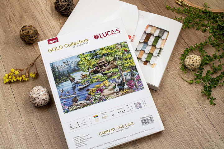 Kreuzstich-Set Luca-S Gold Cabin by The Lake, B2410