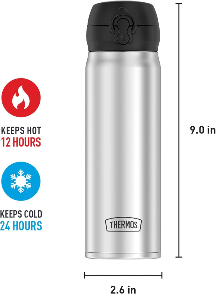 THERMOS 16 Ounce Stainless Steel Direct Drink Bottle, Stainless Steel