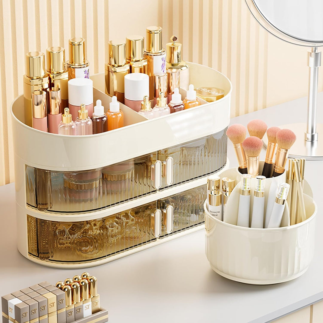 Make Up Kosmetik Organizer 3 Stöckig Multifunktionale Kosmetikregal Skincare Aufbewahrung Grosser Ka