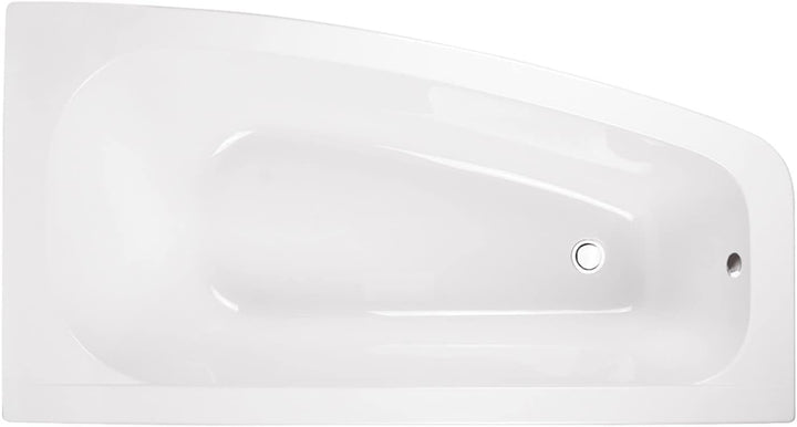 BADLAND Badewanne Original Weiss Acryl Wanne Eckbadewanne LUNA 150x80 Rechts KOMPLETTSET SET + Füsse