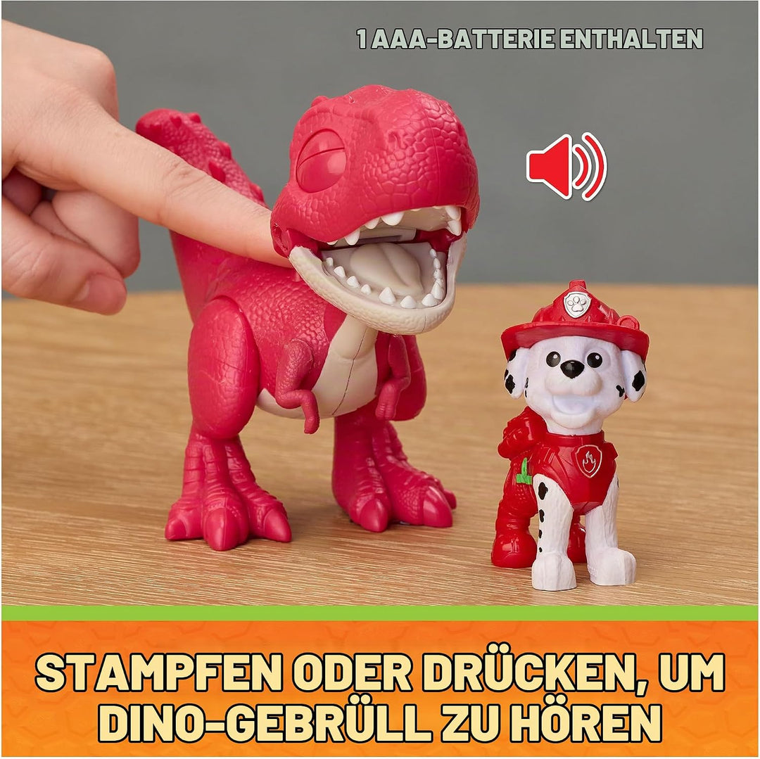 PAW PATROL: Der Dino Film, Roaring Pups, Marshall &amp; Rhabarber Dino-Figur, der durch Bewegung mit rea