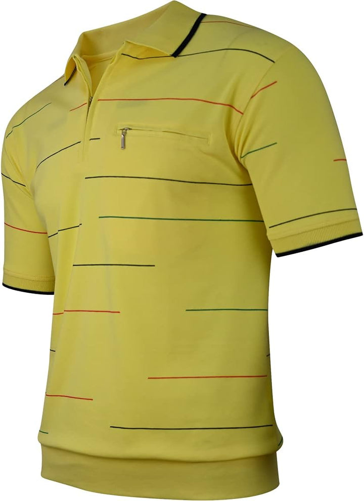 Soltice Herren Kurzarm Poloshirts, Gestreifte Poloshirts, Blousonshirts, Golfshirts mit Brusttaschen