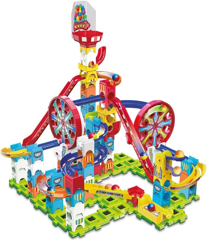 VTech Marble Rush - Adventure Park Challenge L300 E – Interaktive Murmelbahn mit spannenden Bahnelem