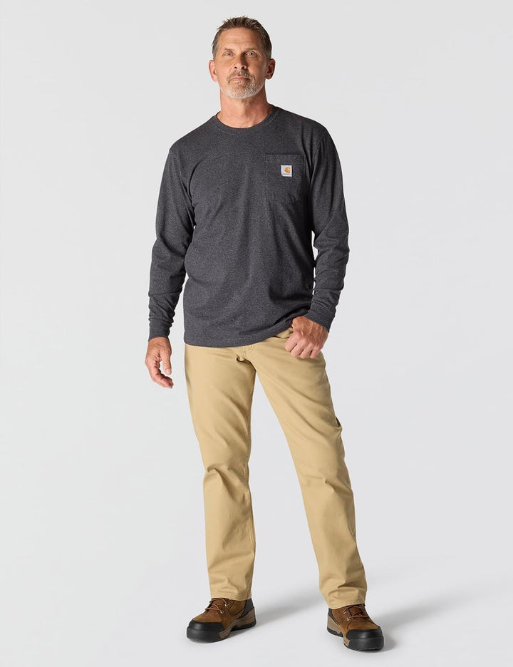 Carhartt Herren Loose Fit Heavyweight Long-Sleeve Pocket T-Shirt S Anthrazit Meliert, S Anthrazit Me