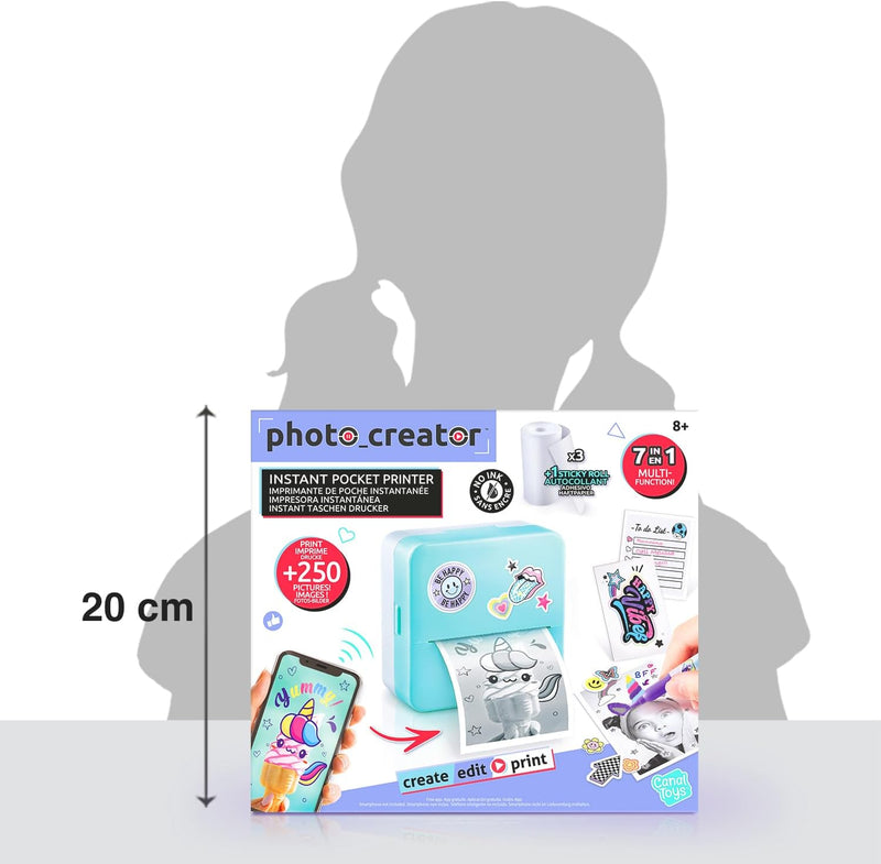 Canal Toys - Photo Creator CLK017- Taschen-Drucker Set für Smartphone mit Markern, Stickern und Ther