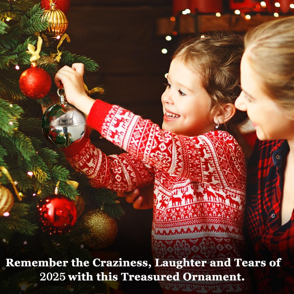 2023 Weihnachtsglocke Ornamente für Weihnachtsbaum, Schlittenglocke Dekoration Silber Glocke Ornamen