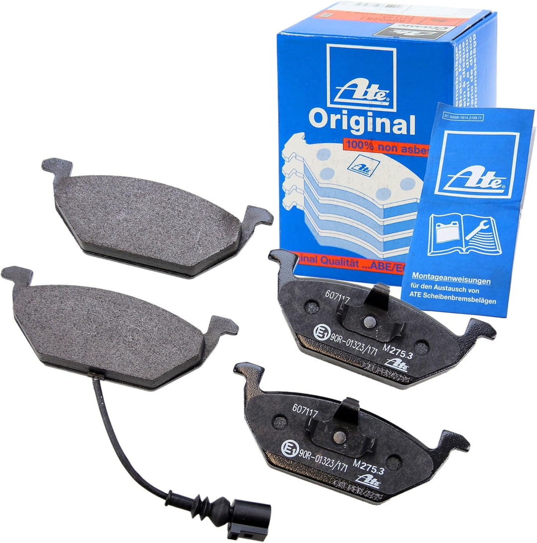 ATE Bremsenset Vorderachse inkl. Bremsscheiben vorne Ø 256 mm belüftet und Bremsbeläge vorne + Warnk