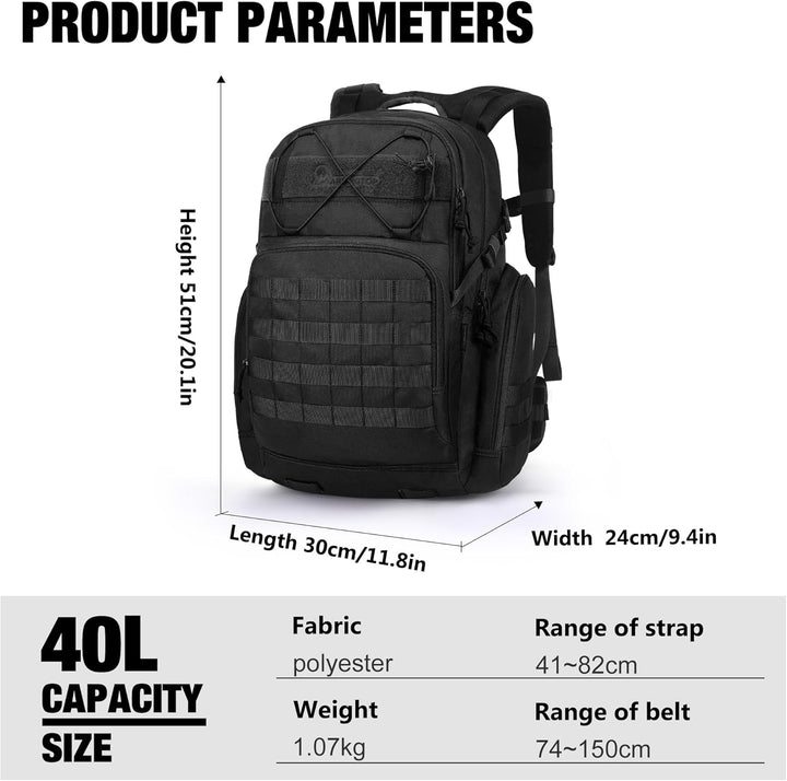 Mardingtop 28L/40L Militär Rucksack Wanderrucksäcke Trekkingrucksack Tactical Molle Rucksack für Cam