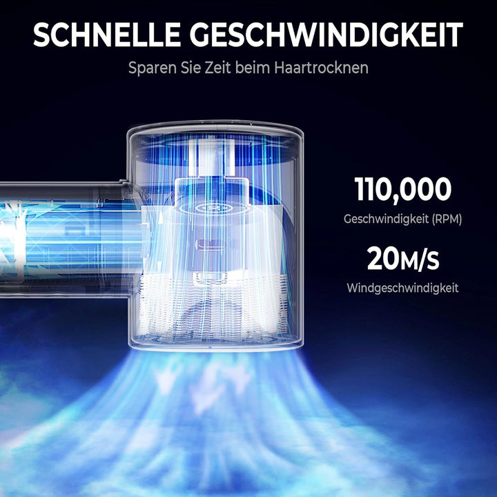 Hair Styler Set 7 in 1, OKWRAP Airstyler With 110000 U/Min Hochtouriger Motor Haartrockner Warmluftb