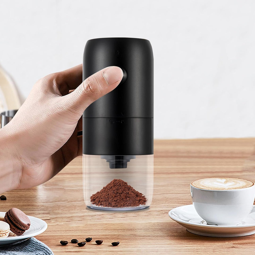 HUSPOO Elektrische Kaffeemühle mit Keramik Kegelmahlwerk, USB Wiederaufladbare Getreidemühle, Tragba