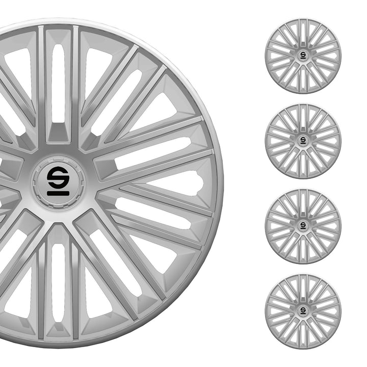 Sparco Radzierblenden Bergamo - 15-Zoll - Silber - Satz mit 4 Stück