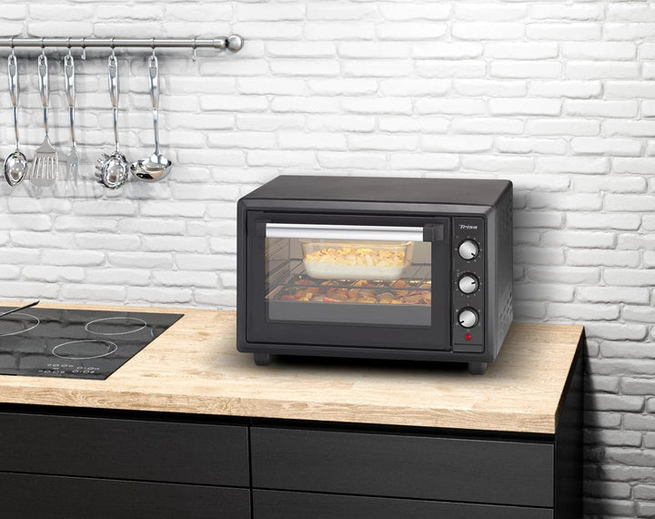 Trisa Mini Backofen 28L "Forno Gusto" mit Umluft, Ober- und Unterhitze, 30°C-250°C, Stay-On-Funktion