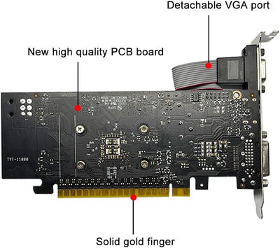 SAPLOS GTX 750 Ti Grafikkarte 4GB 128-bit, HDMI, VGA, DVI-D, Low Profile Grafikkarten PC, Computer G