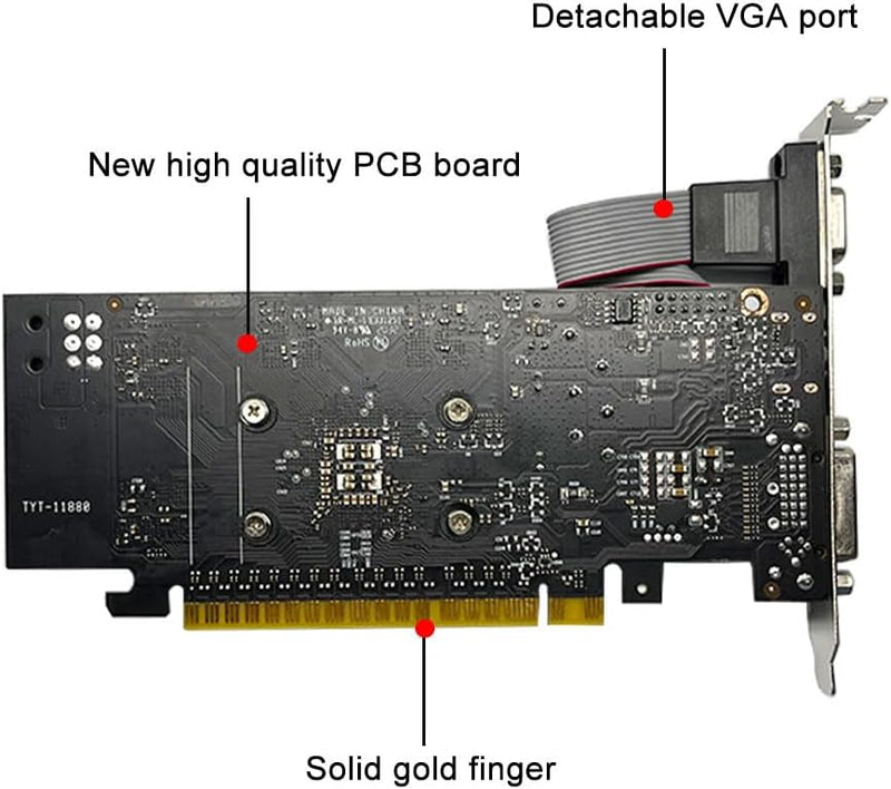 SAPLOS GTX 750 Ti Grafikkarte 4GB 128-bit, HDMI, VGA, DVI-D, Low Profile Grafikkarten PC, Computer G