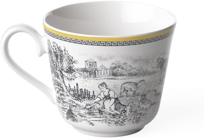 Villeroy und Boch Audun Ferme Tasse, 350 ml, Höhe: 8cm, Premium Porzellan, Weiss/Bunt Landhaus & Rus